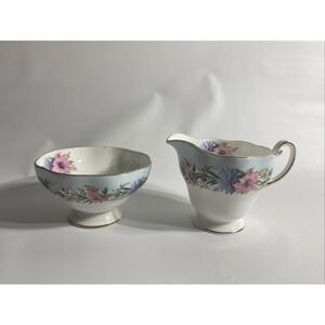 Vintage 1850 EB Foley cornflower cream and sugar bowl set